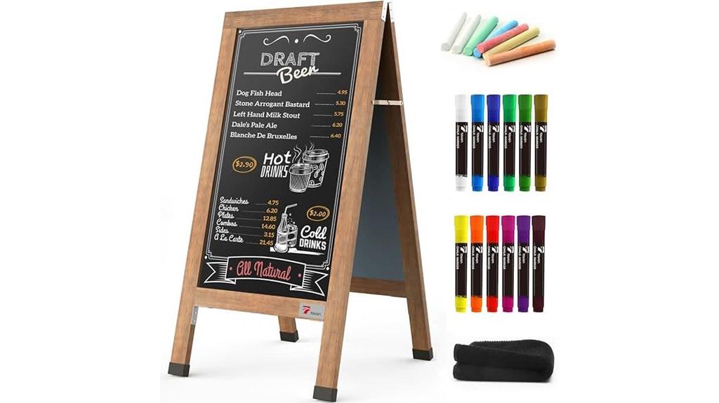 large wooden a frame sign