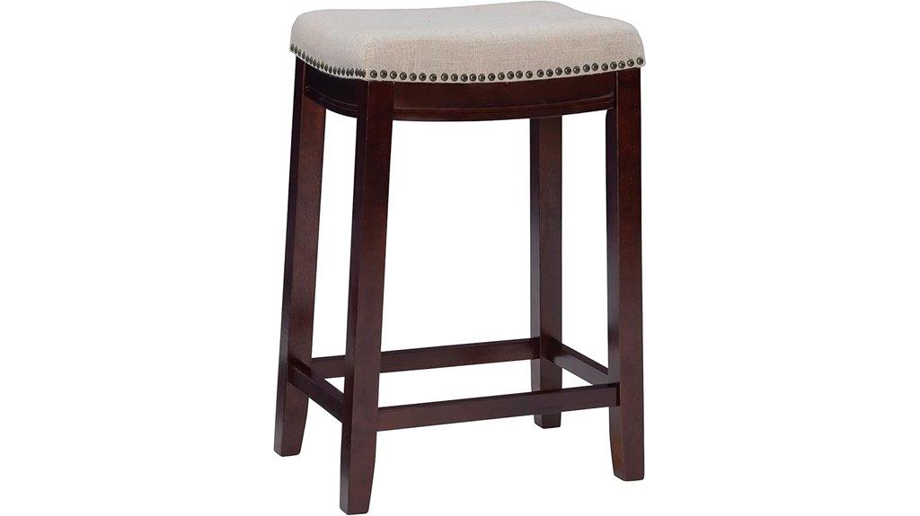 linen backless counter stool