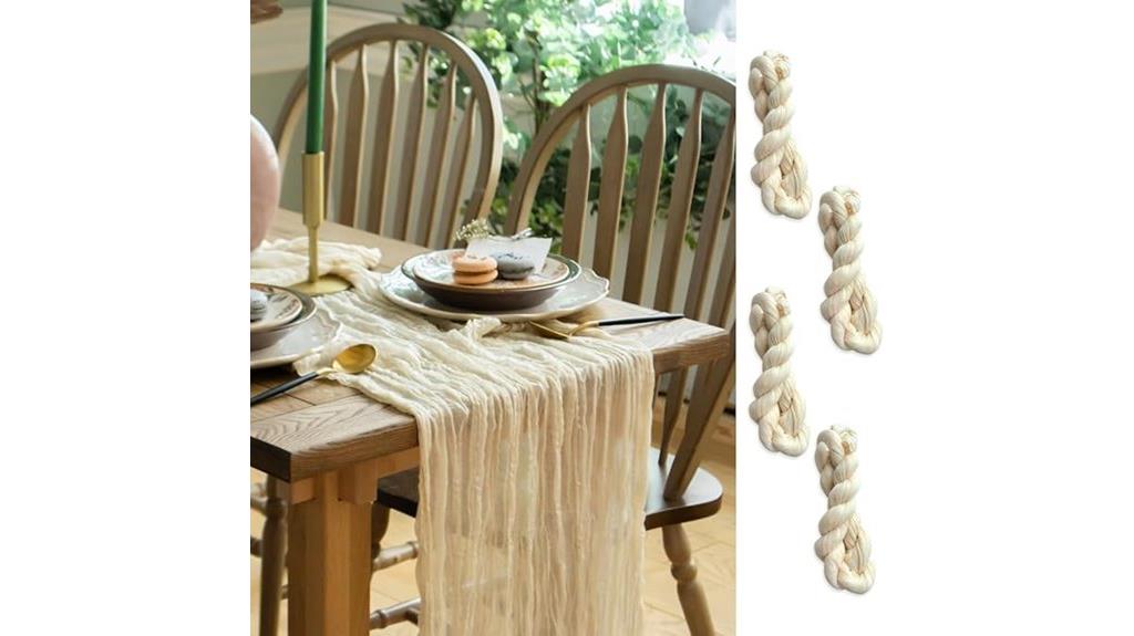 long ivory cheesecloth runner