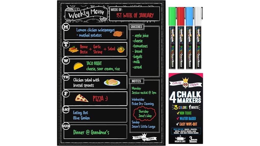 magnetic fridge menu board