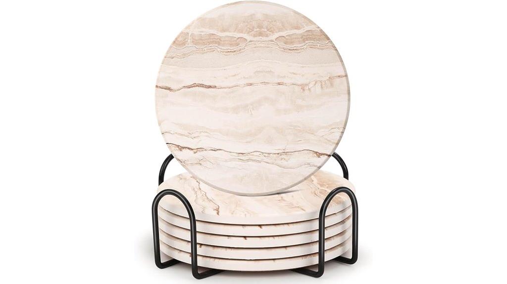 marble ceramic drink coasters