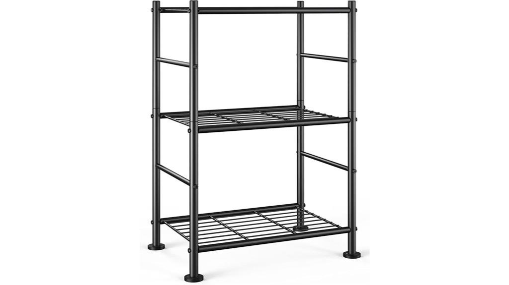 metal 3 tier adjustable shelves