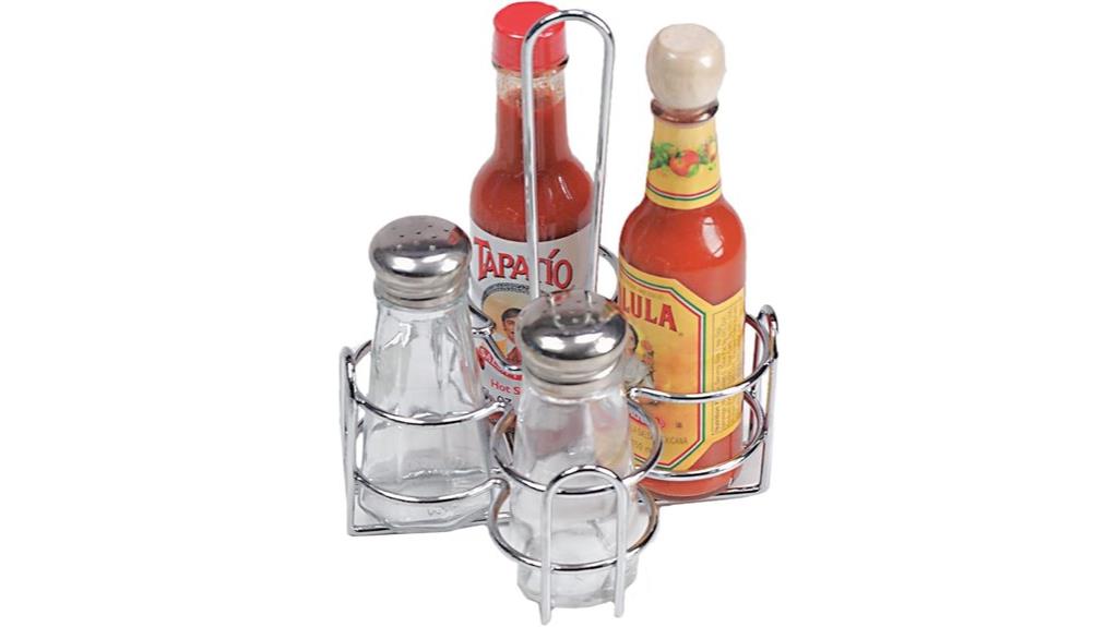 metal condiment caddy with number holder