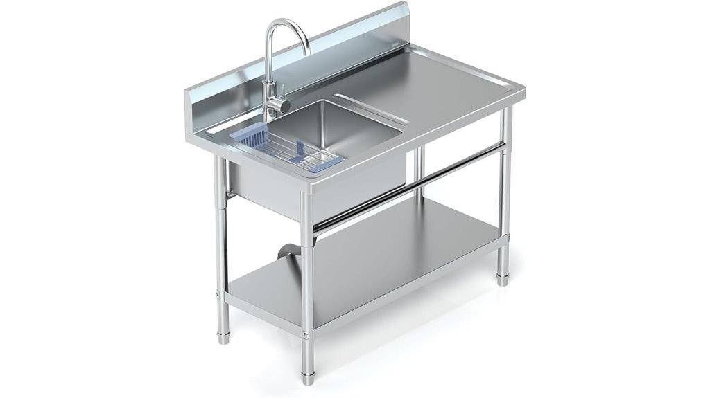 metallic gray laundry sink