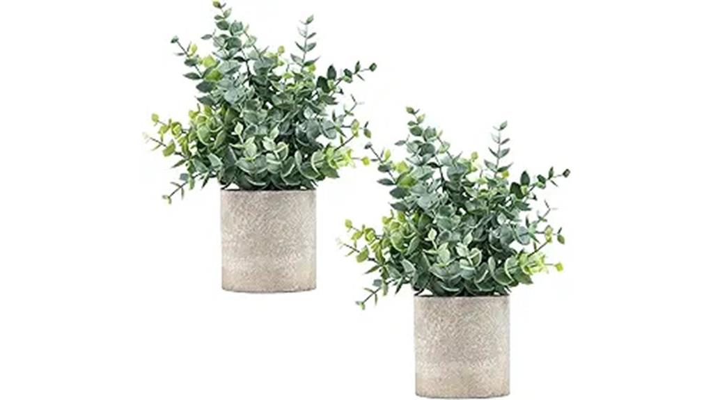 mini faux eucalyptus pair