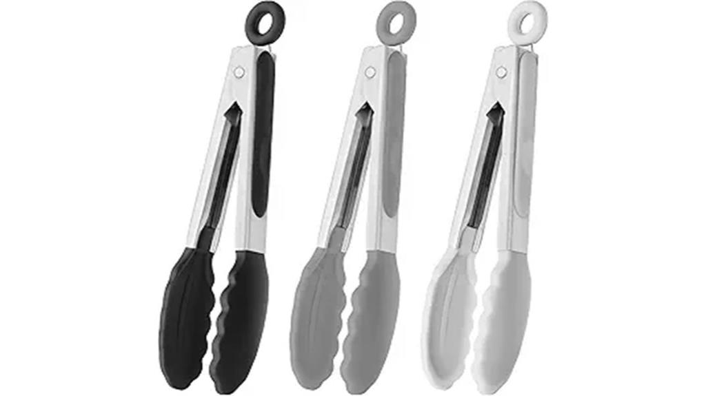 mini silicone tongs set