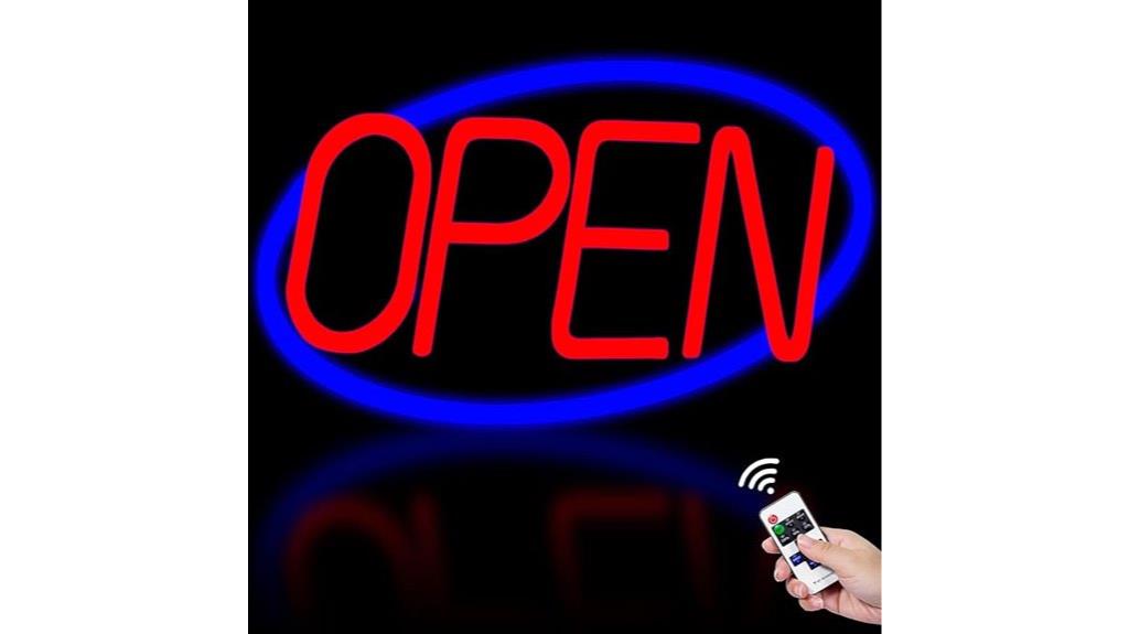 neon business open sign