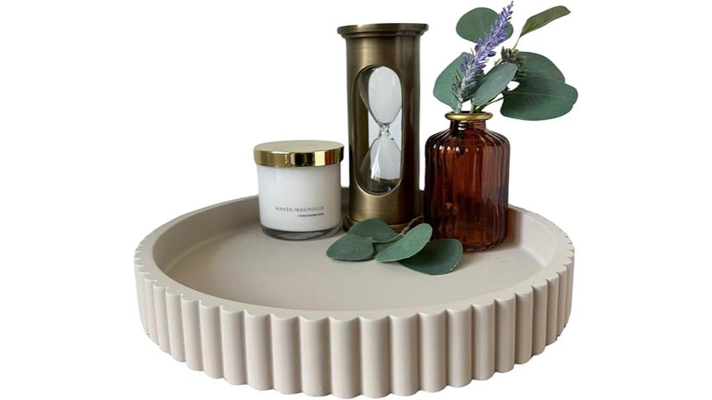 oak round coffee tray