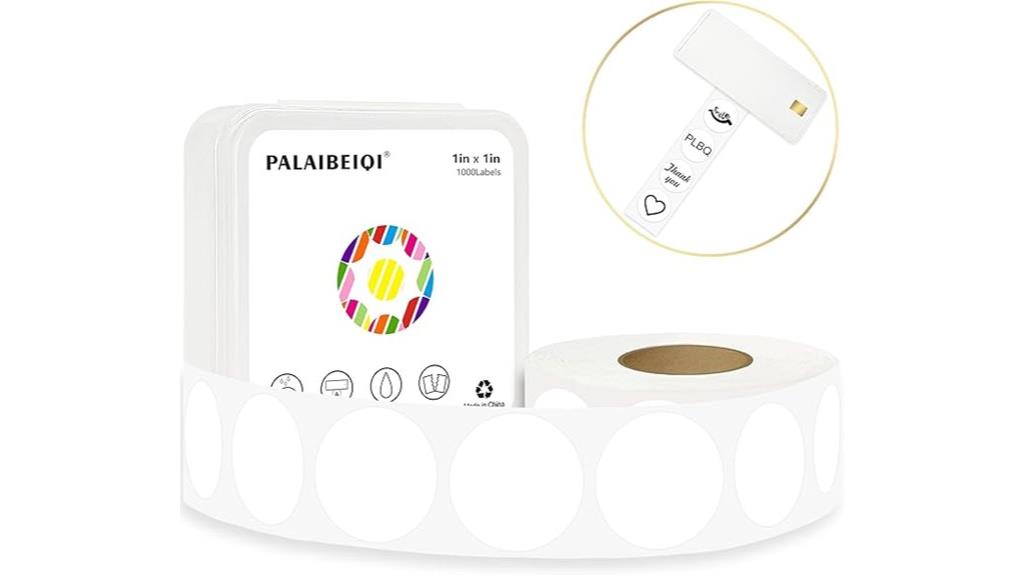 one inch white labels