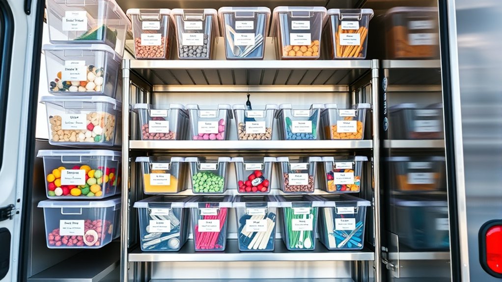 organized storage with labels