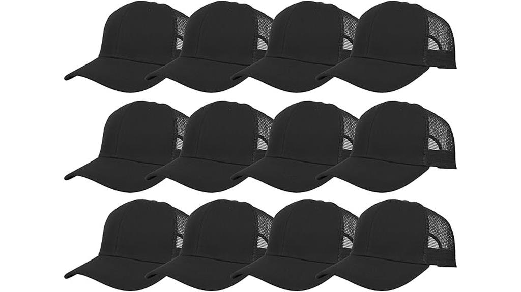 pack of twelve mesh caps