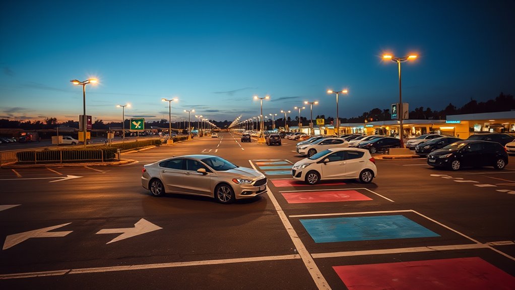 parking signs and pavement markings
