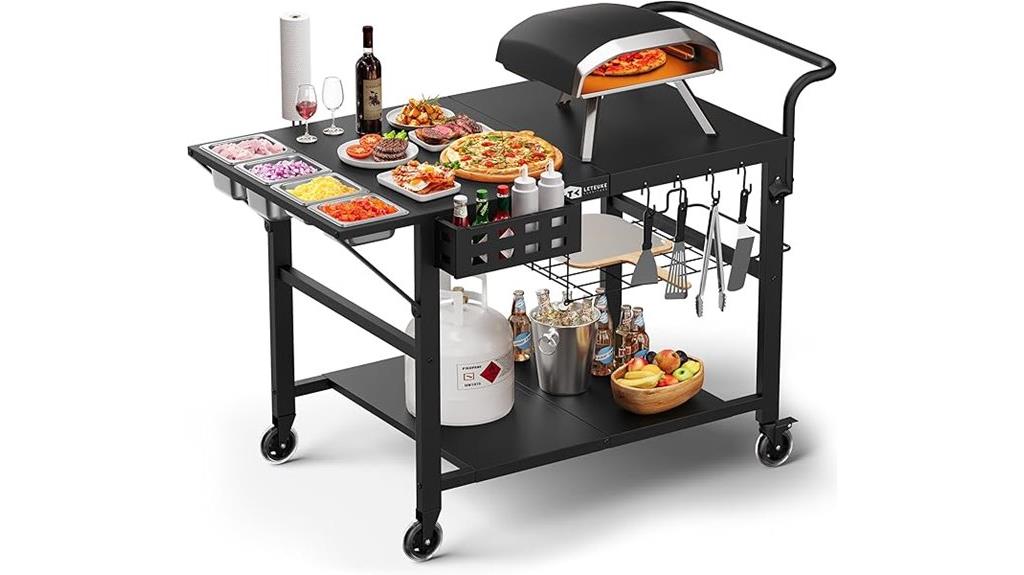 pizza oven cart