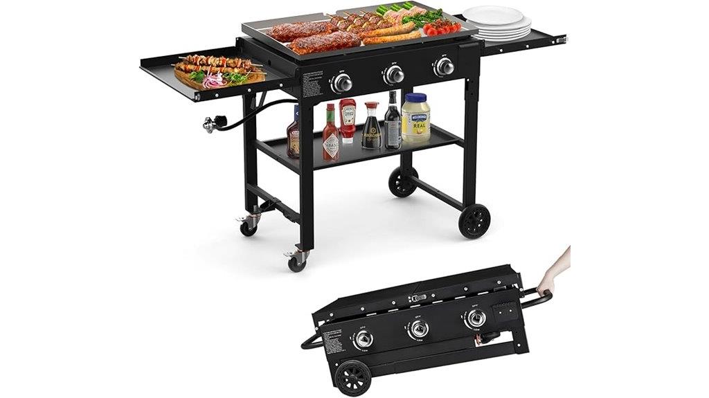 portable 3 burner griddle