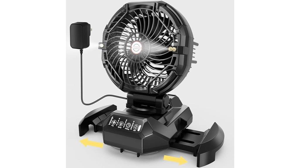portable misting fan with large battery