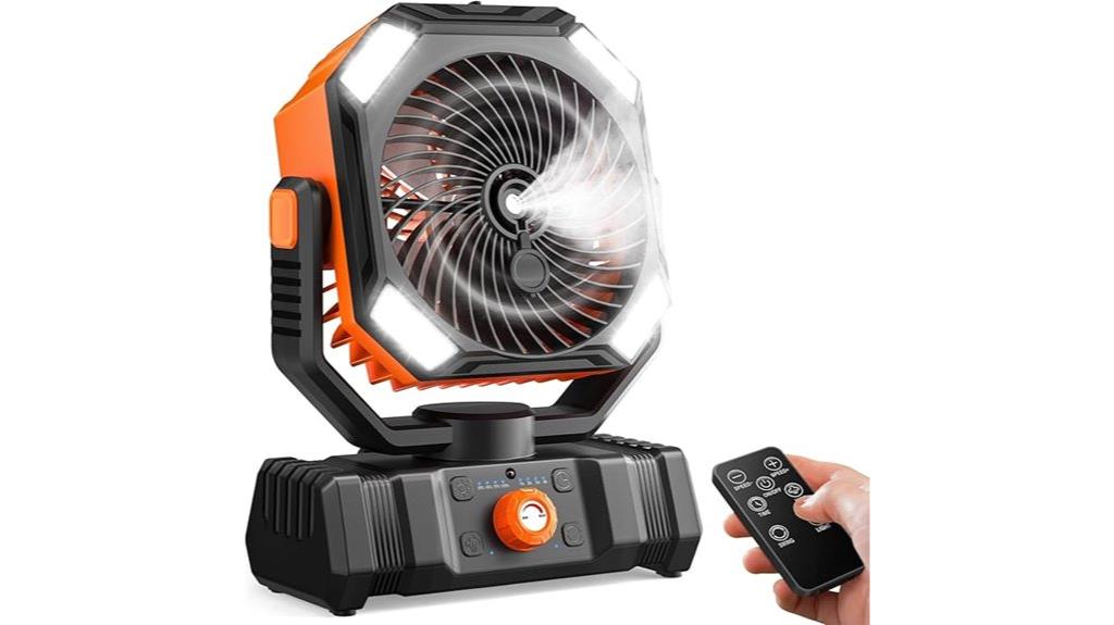 portable remote misting fan