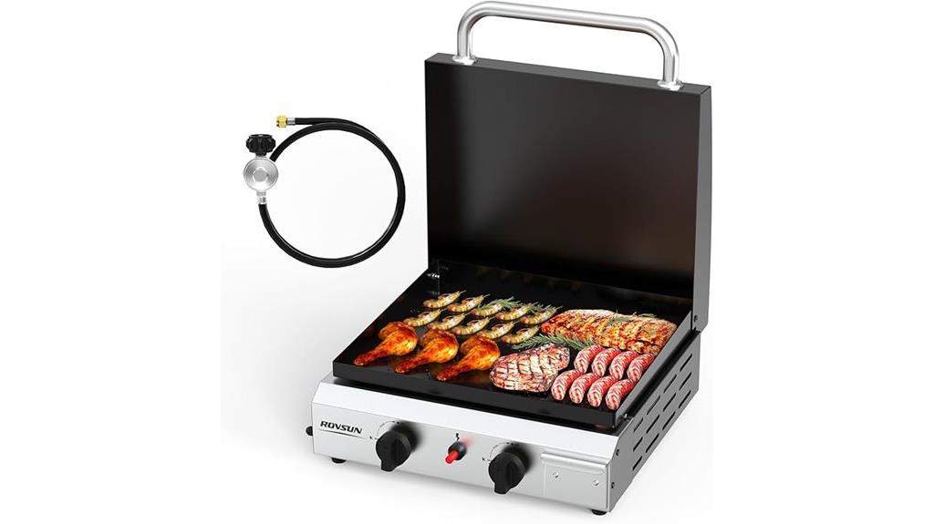 portable two burner propane griddle