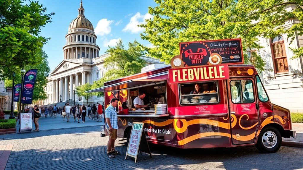 prime high traffic food truck spots