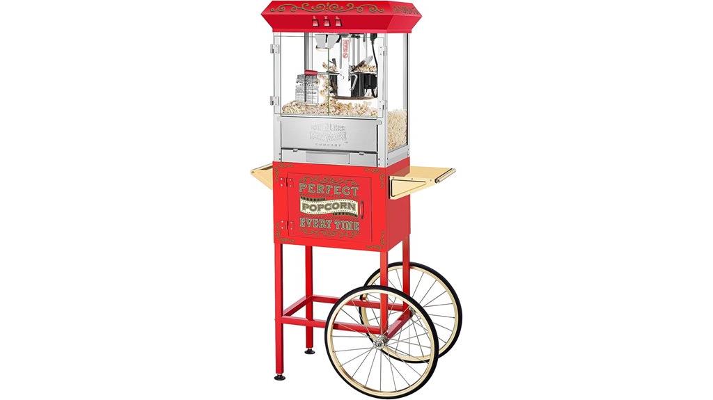 red popcorn machine cart