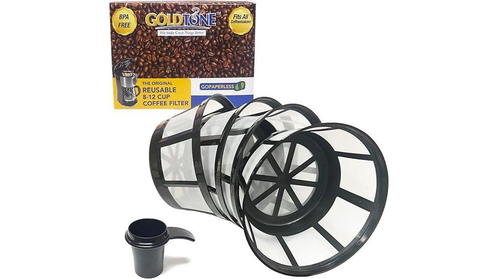 reusable gold tone coffee filters