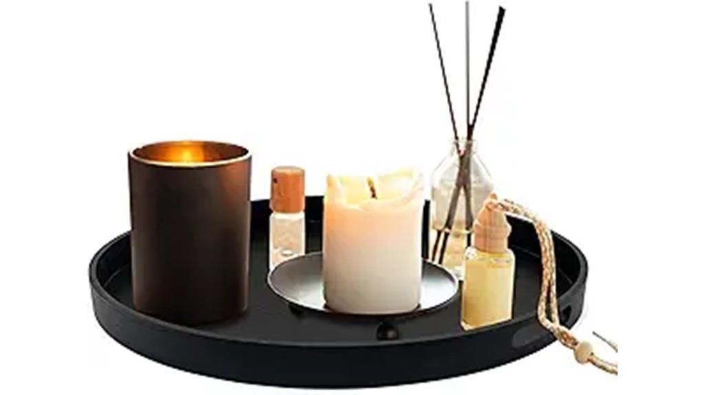 round wooden coffee trays