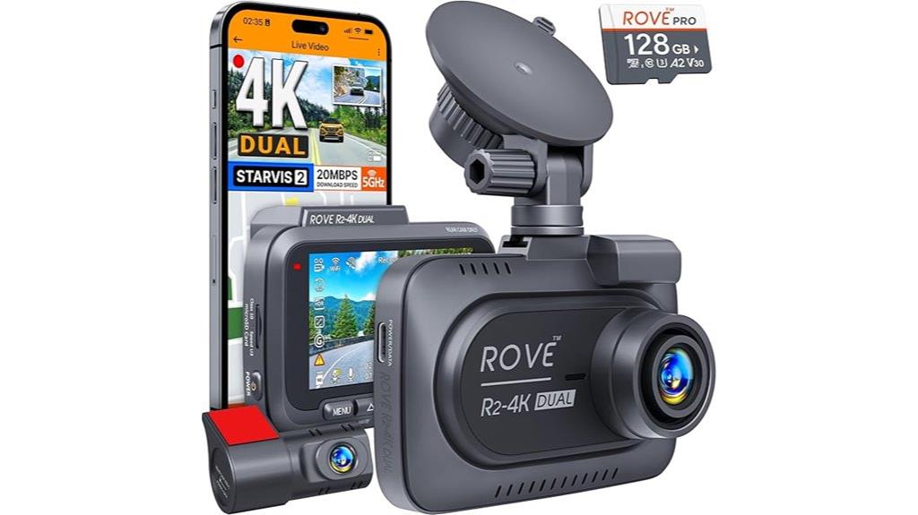 rove 4k dual dash cam