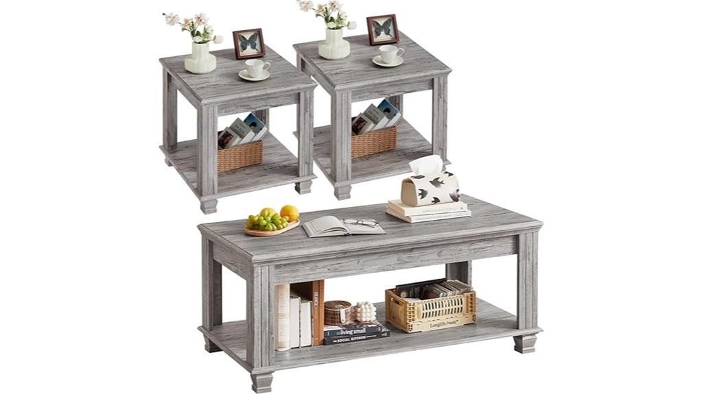 rustic wooden living tables