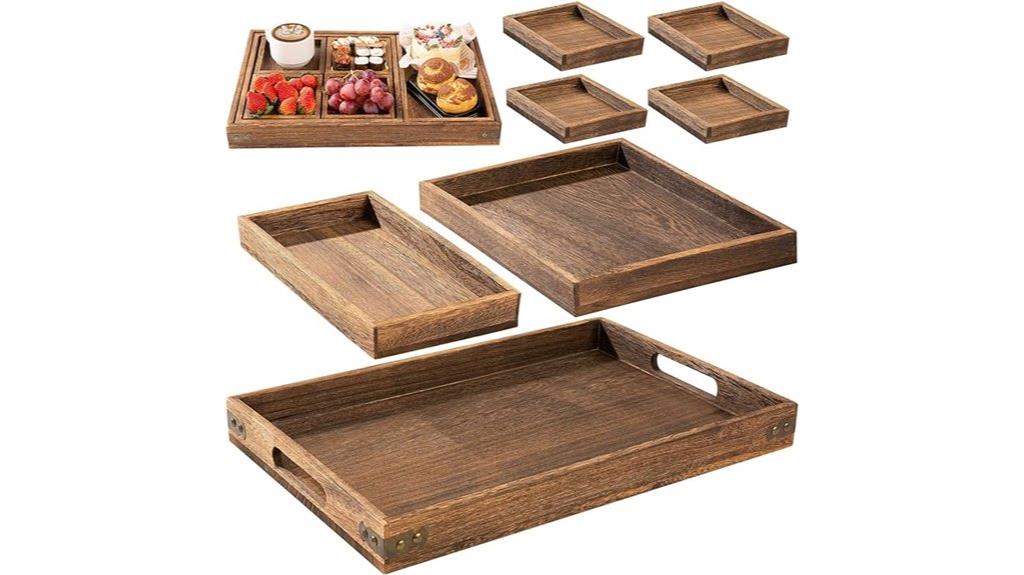 rustic wooden serving trays