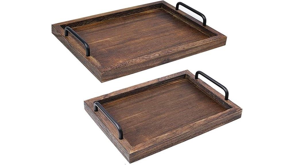 rustic wooden serving trays