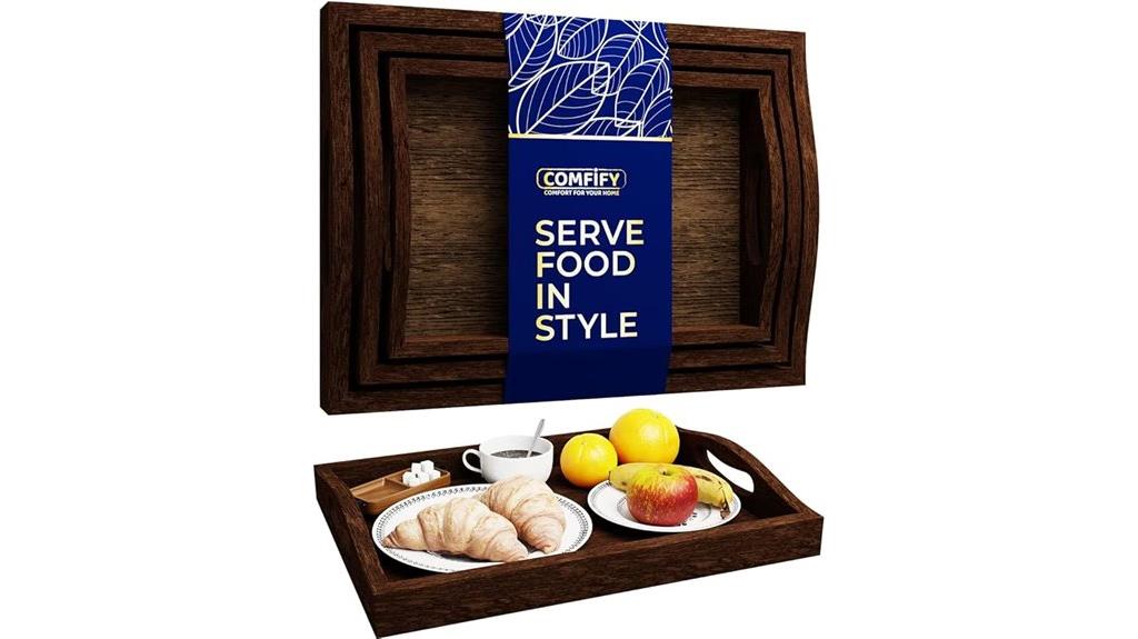 rustic wooden serving trays