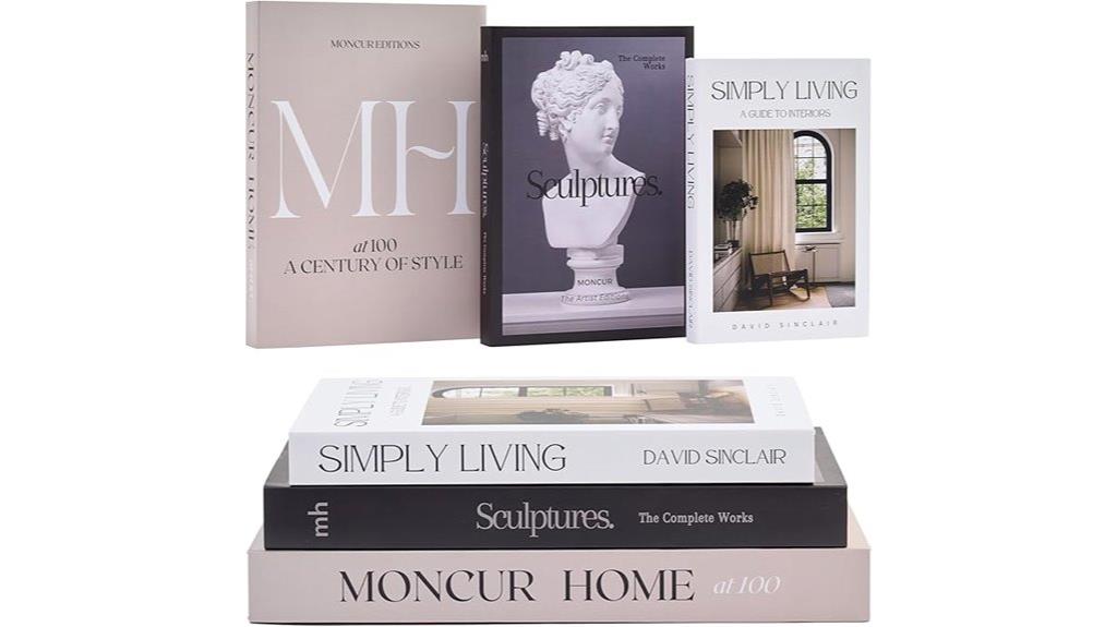 set of 3 decorative coffee books
