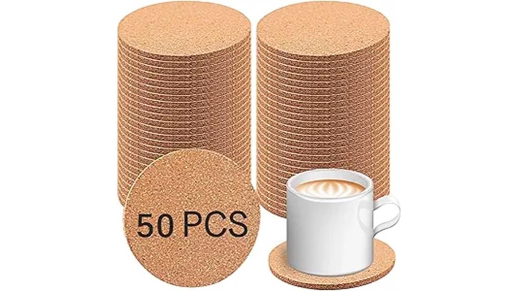 set of fifty cork coasters