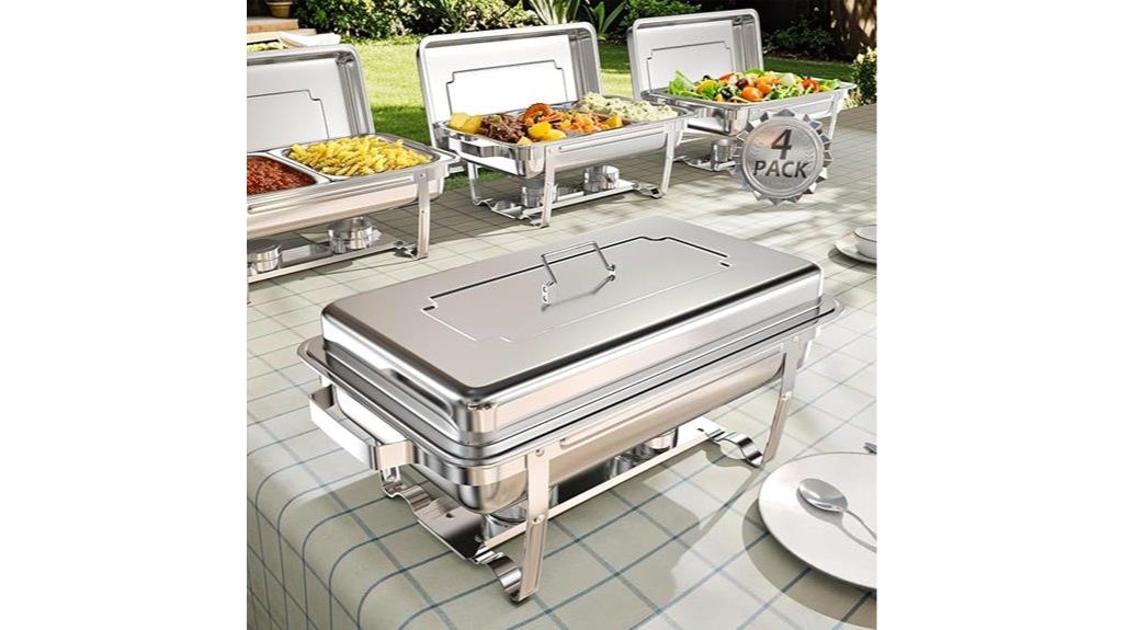 set of four chafing dishes