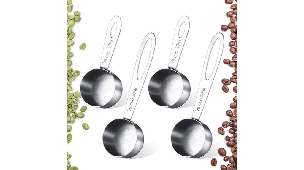 set of four coffee scoops