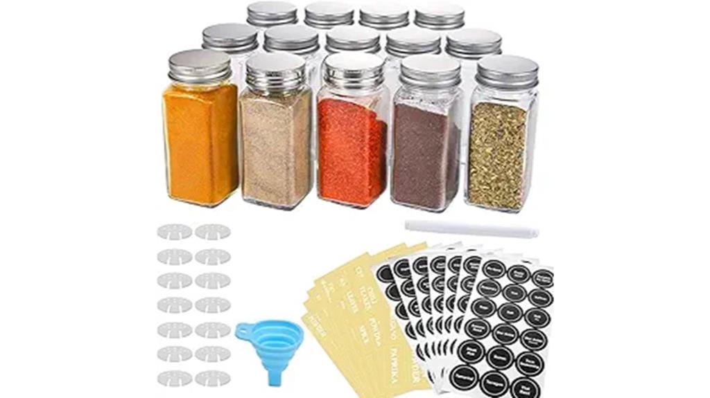 set of fourteen glass jars