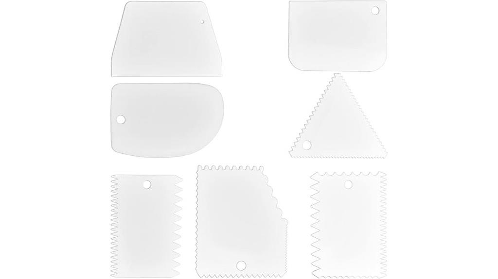 set of seven decorating scrapers