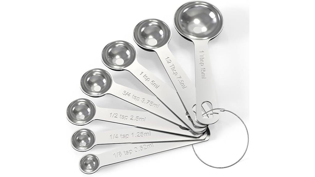 seven stainless steel spoons