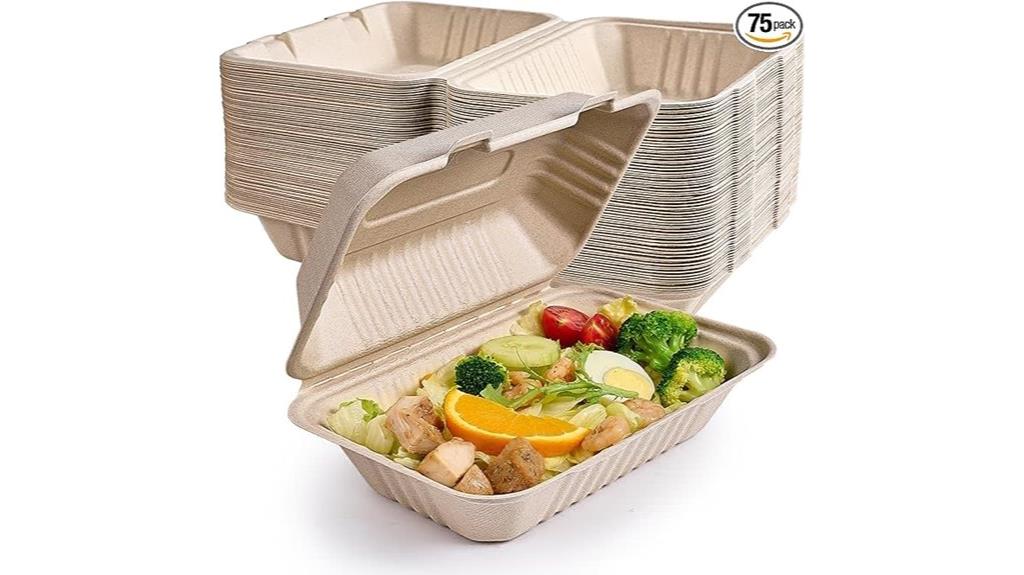 seventy five clamshell food containers