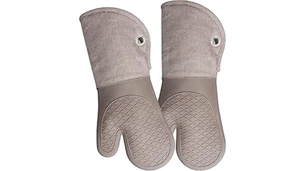 silicone khaki oven gloves