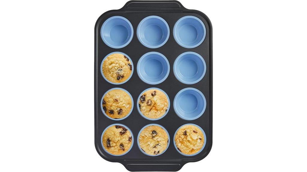 silicone muffin pans with metal frame