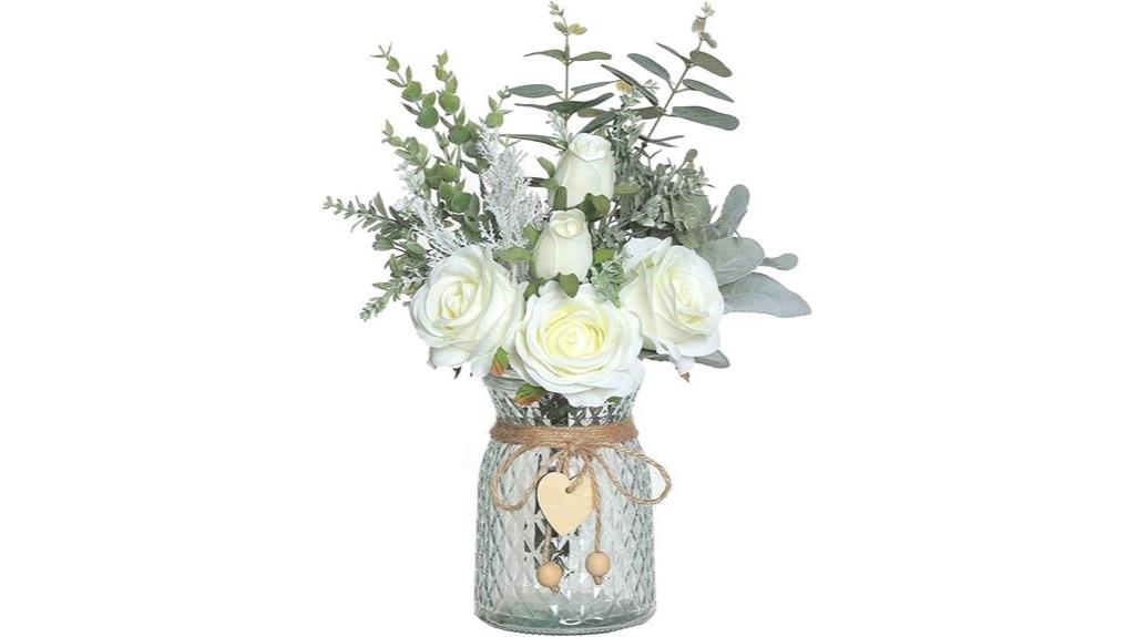 silk rose faux vase