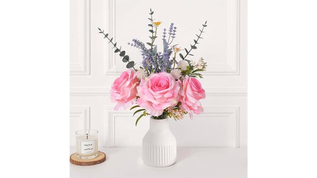 silk rose vase arrangement