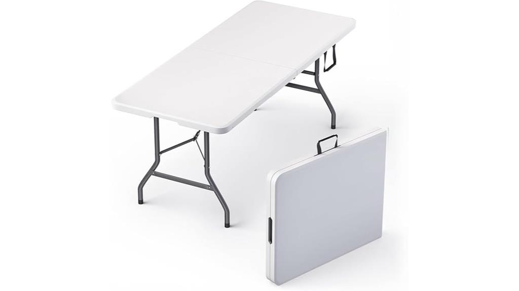 six foot foldable steel table
