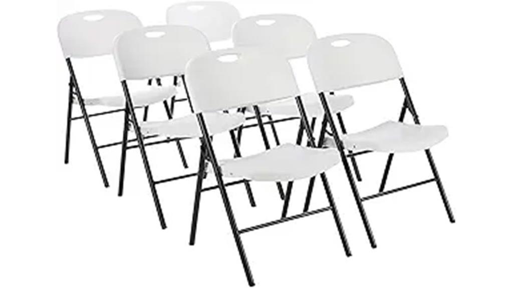 six pack foldable plastic chairs