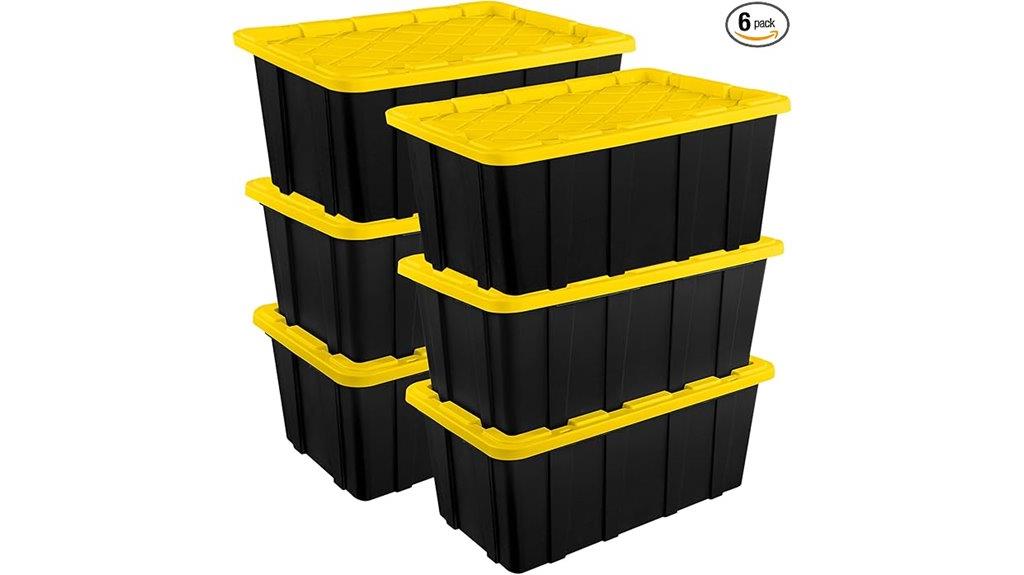 six pack industrial plastic totes