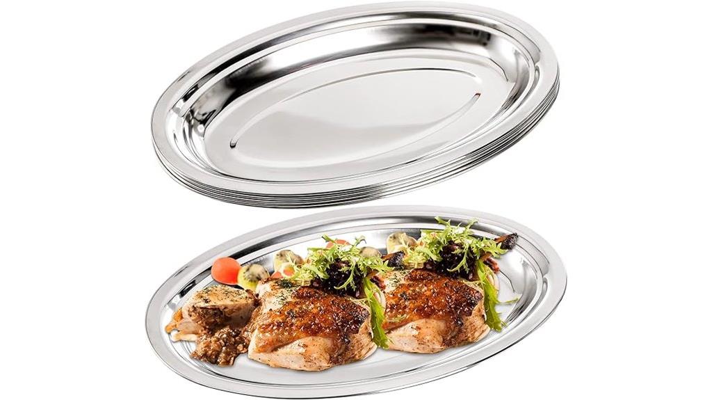 six piece stainless oval platters