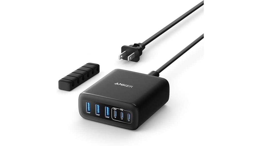 six port 112w desktop charger