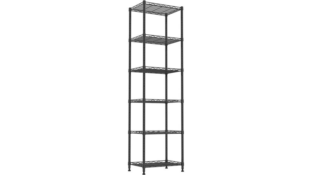 six wire steel shelving