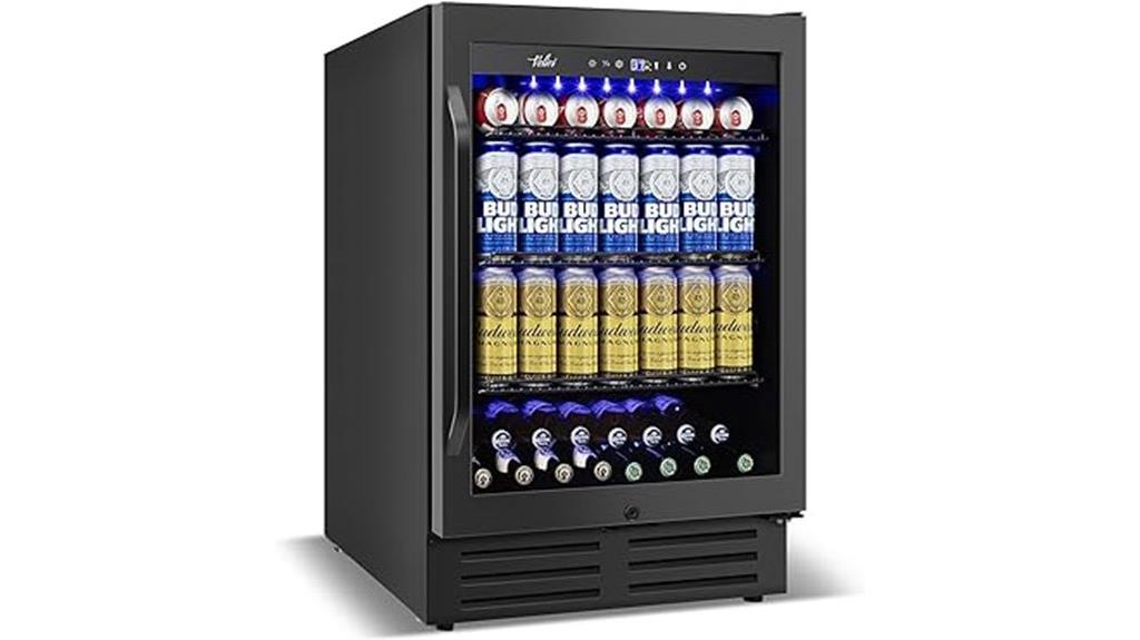 slim glass door beverage cooler