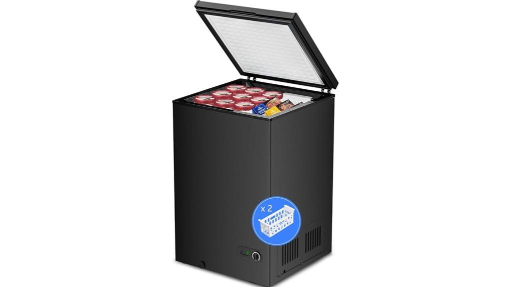 small chest freezer with baskets